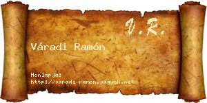 Váradi Ramón névjegykártya